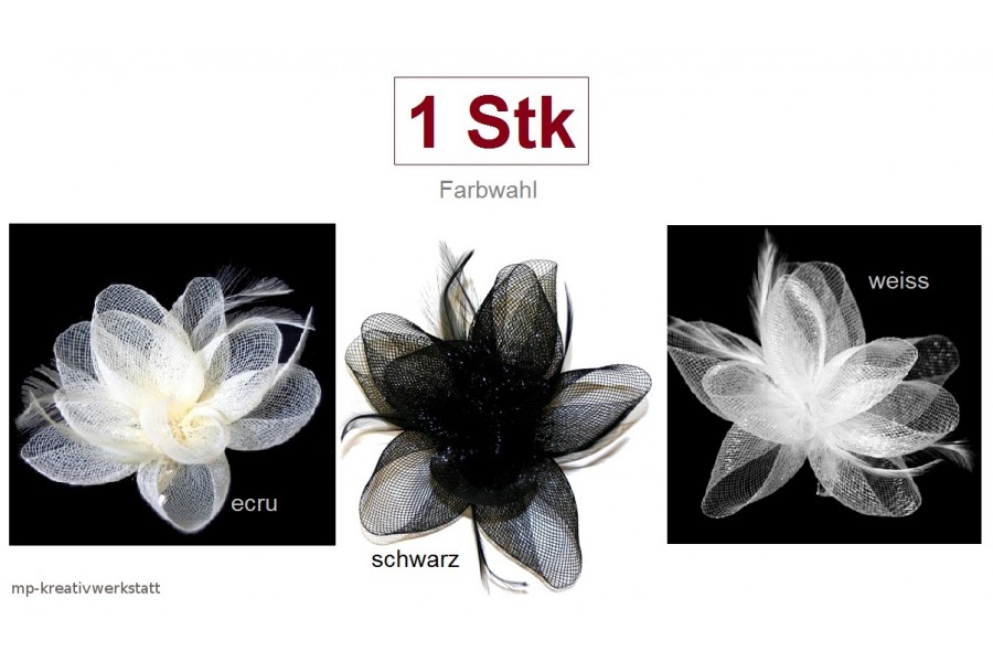 1 Stk Blumenbrosche / Haarspange / Kopfschmuck 12cm - Farbwahl